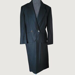 Pendleton Womens Black Wool Blazer & Skirt Set Size 8
